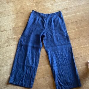 Reformation, back zip linen trousers